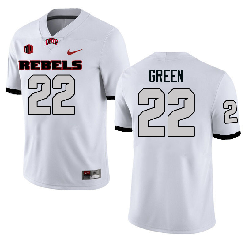 Men #22 Devin Green UNLV Rebels College Football Jerseys Stitched-White Men #22 Devin Green UNLV Rebels College Football Jerseys Stitched-White